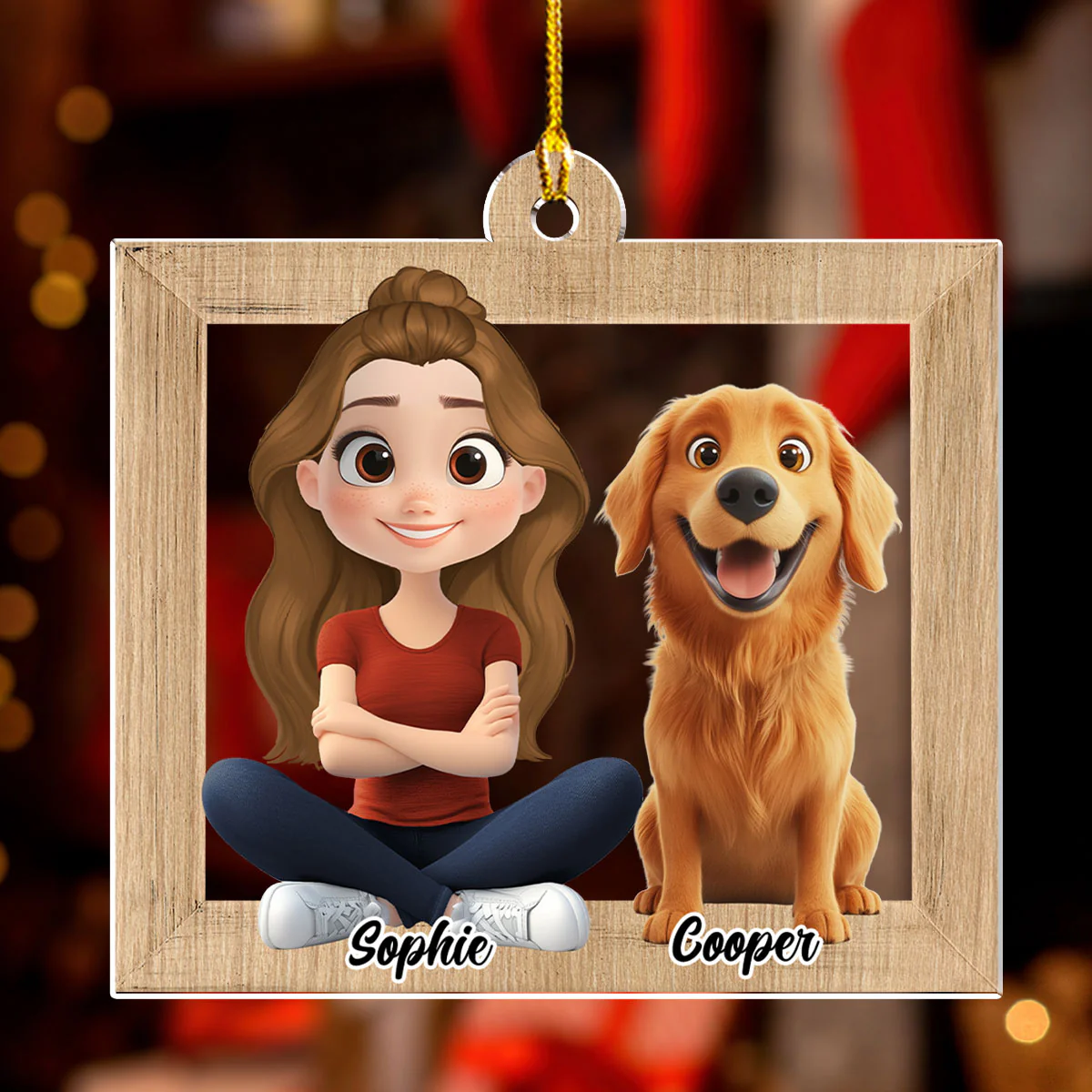 Cute Dog Mum - Personalized Custom Acrylic Ornament  - Image 2