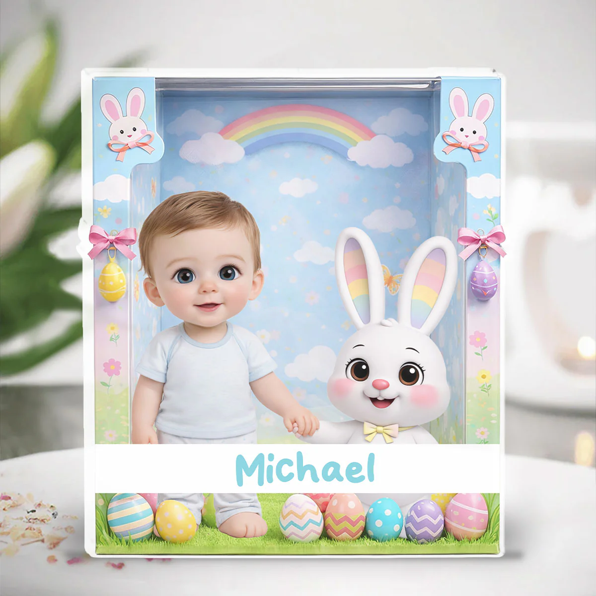 Cute Easter Bunny Doll - Personalized Custom Acrylic Plaque - Image 5