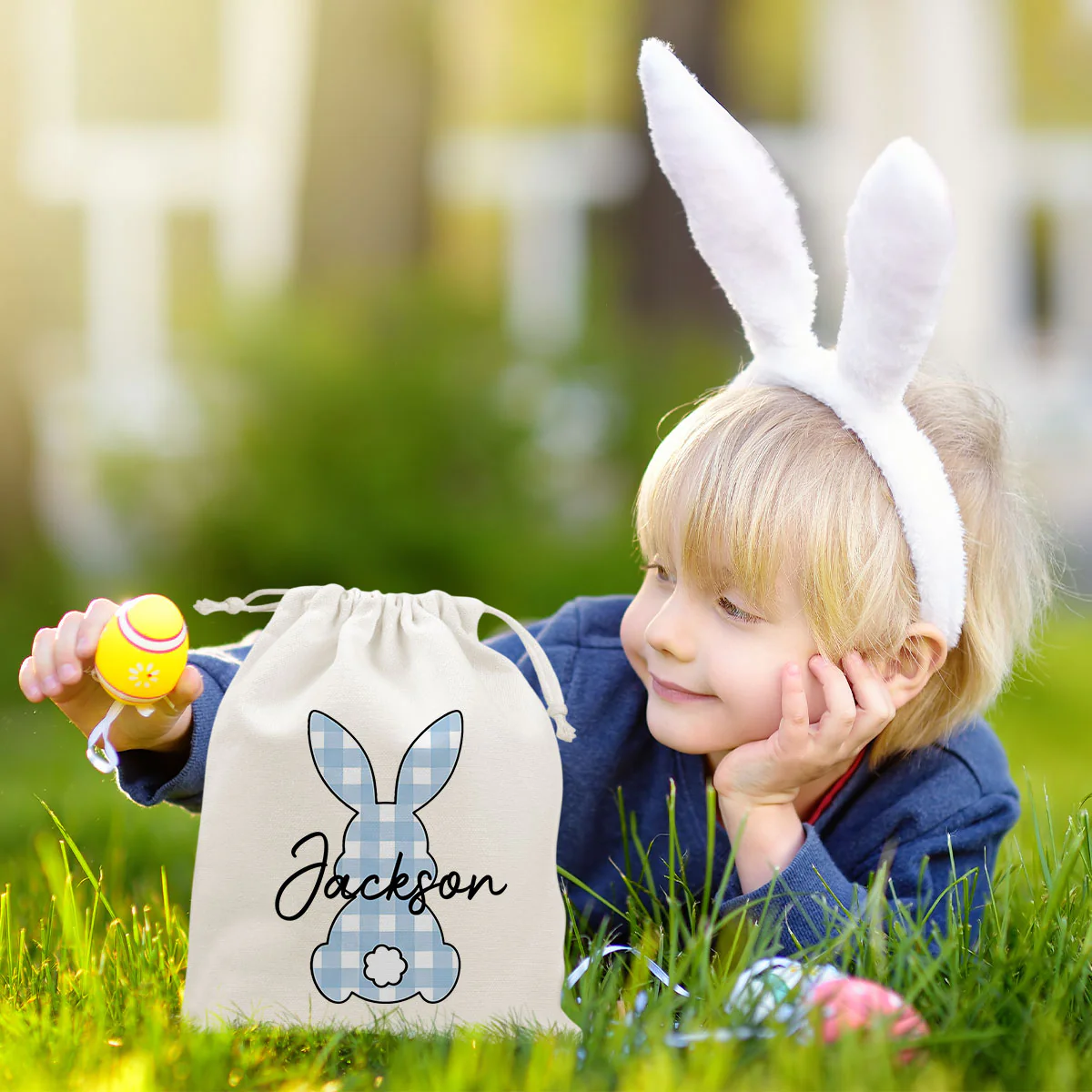 Cute Easter Bunny - Personalized Custom Favor Bag - Image 3