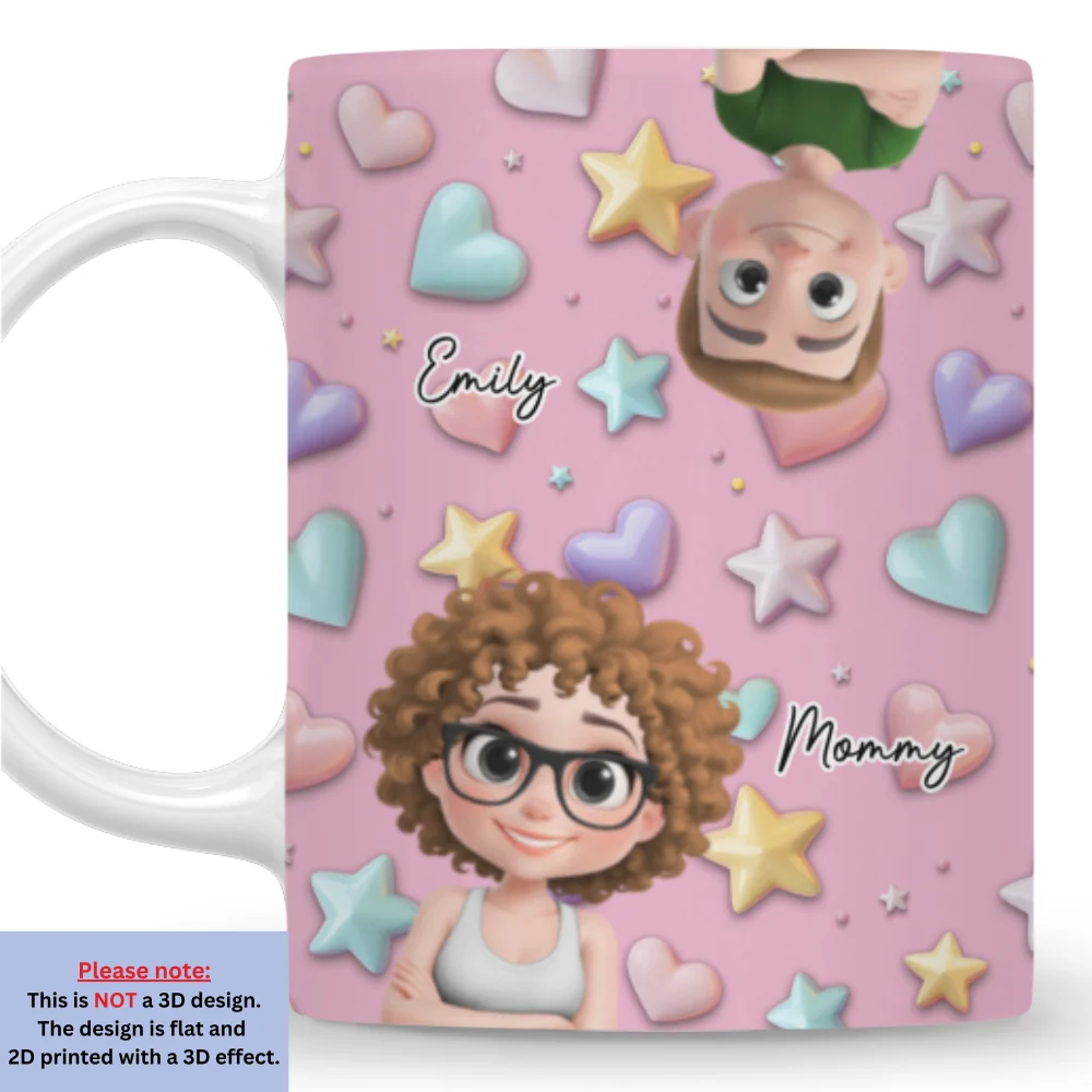 Cute Mommy And Children - Personalized Custom 3D Effect Mug - Image 8