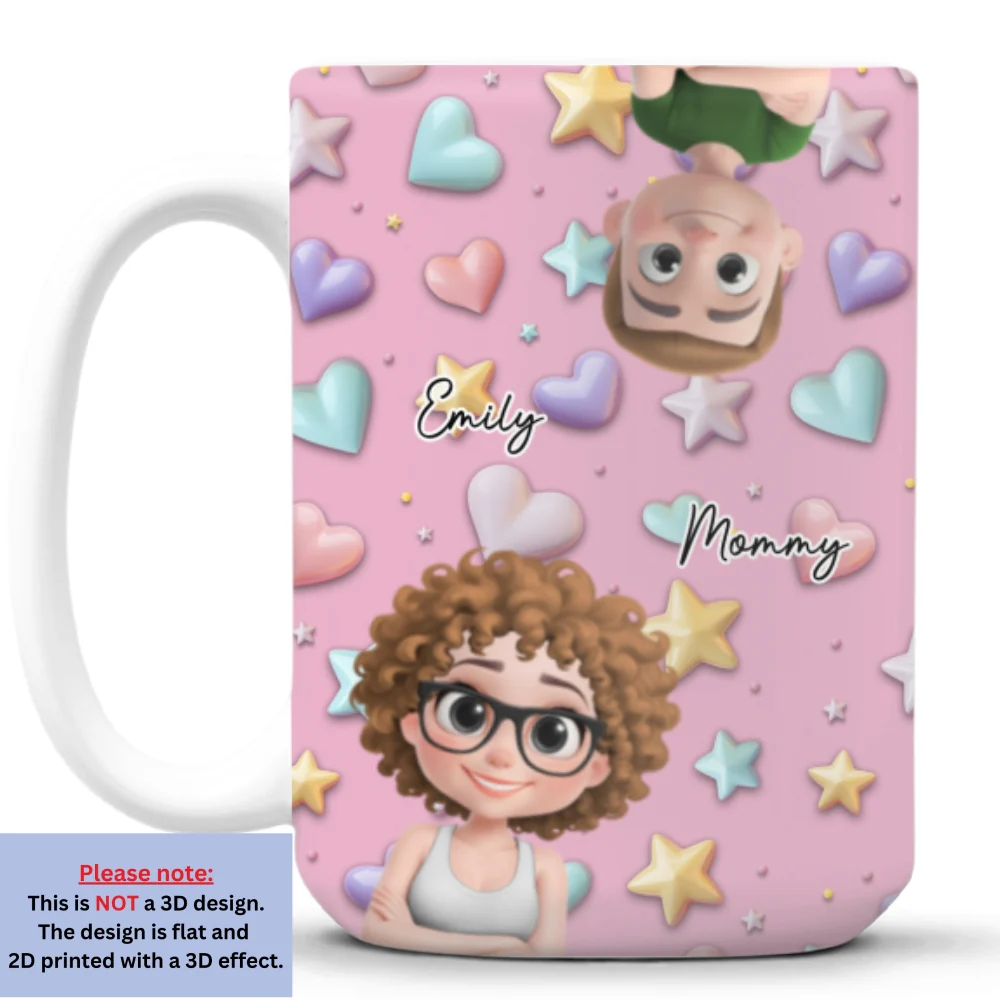 Cute Mommy And Children - Personalized Custom 3D Effect Mug - Image 9