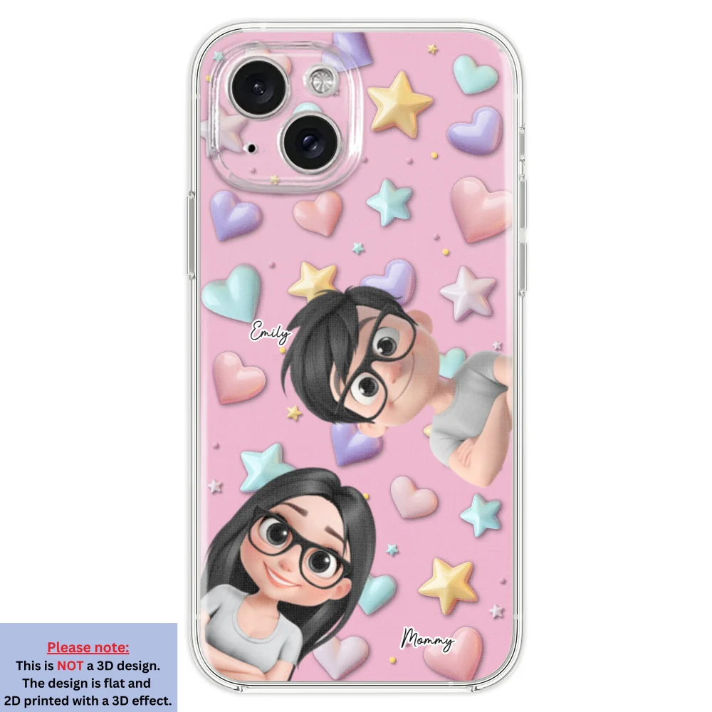 Cute Mommy And Children - Personalized Custom 3D Effect Phone Case - Image 20