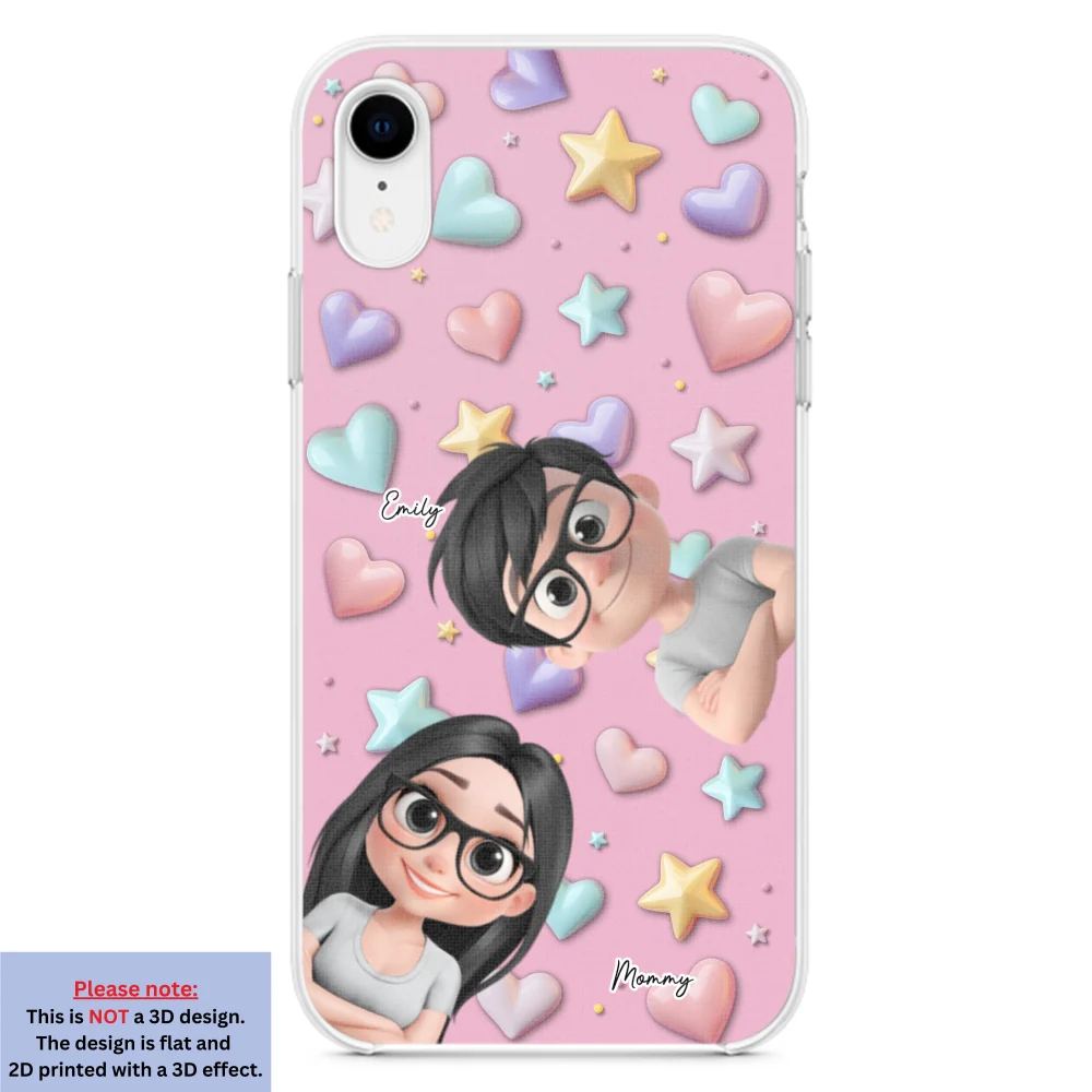 Cute Mommy And Children - Personalized Custom 3D Effect Phone Case - Image 22