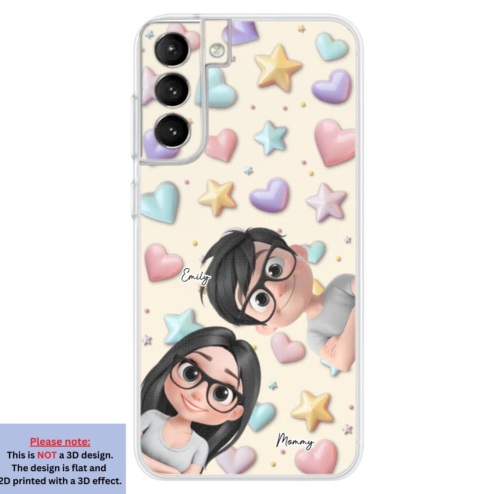 Cute Mommy And Children - Personalized Custom 3D Effect Phone Case - Image 28