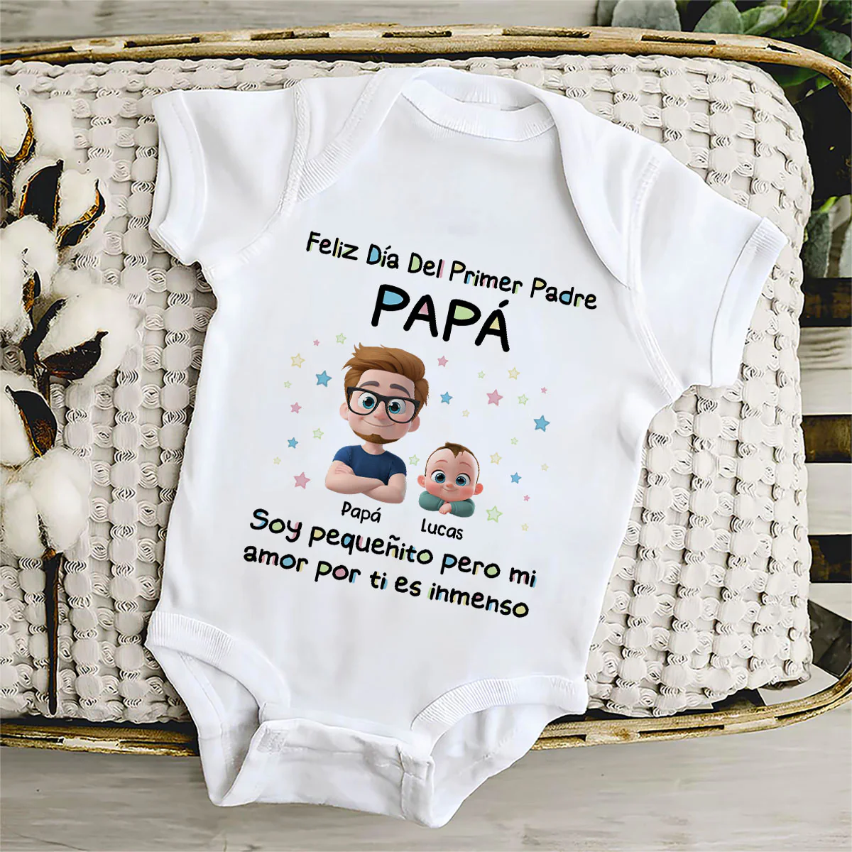 Día Del Primer Padre - Mono De Bebé Personalizado - Image 4