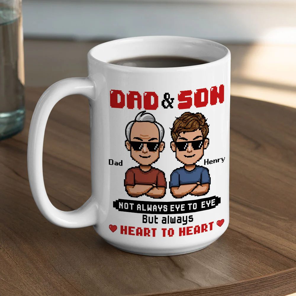 Dad And Son A Lifetime Link - Personalized Custom Coffee Mug - Image 5