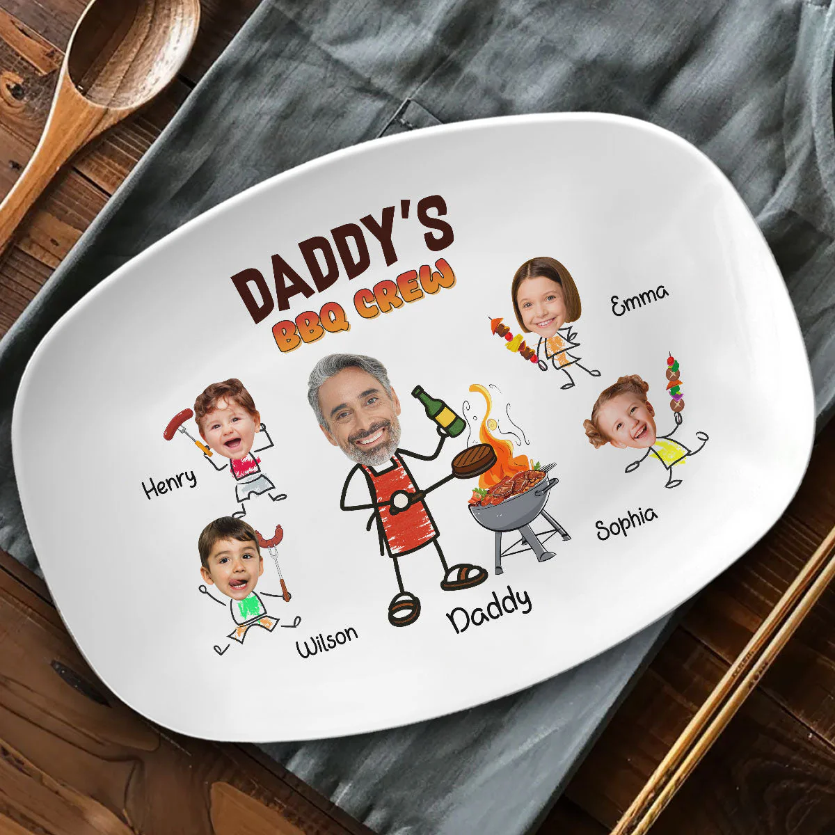 Dad Bbq Crew - Personalized Custom Platter - Image 2