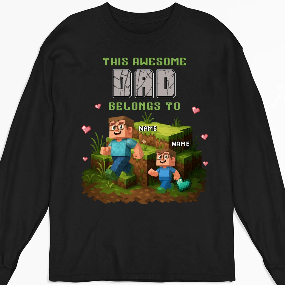 Dad Blocky Quest - Personalized Custom Shirt - Image 10