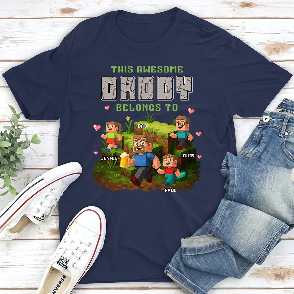 Dad Blocky Quest - Personalized Custom Shirt - Image 2