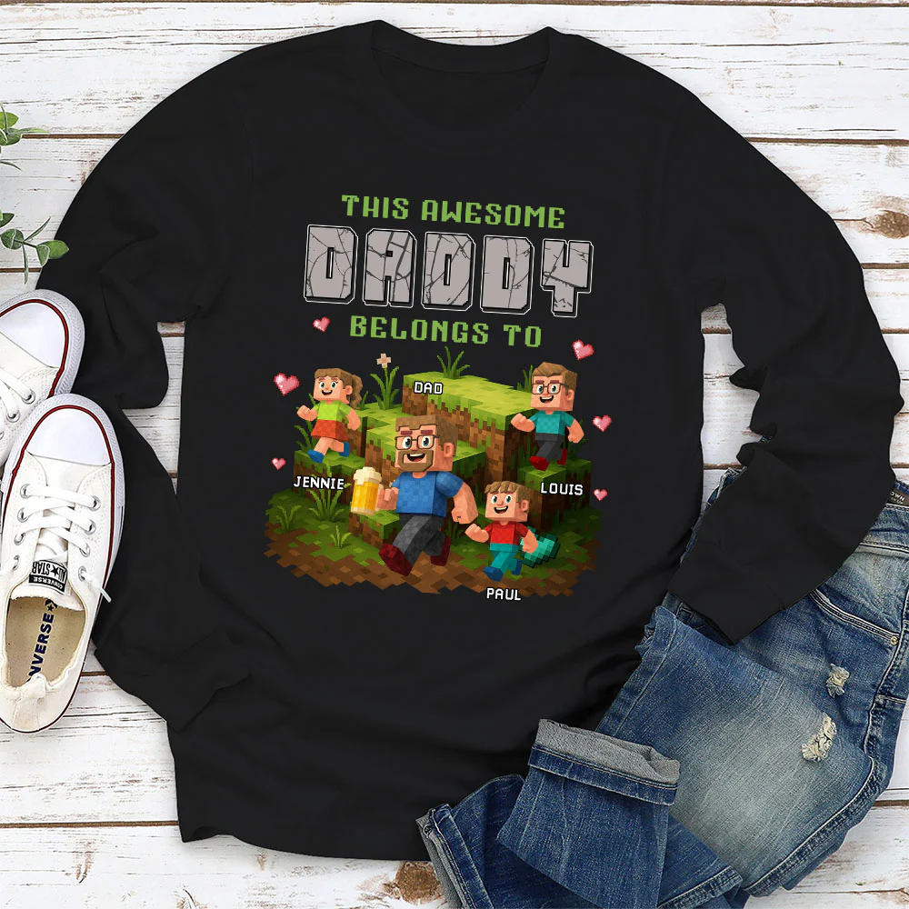 Dad Blocky Quest - Personalized Custom Shirt - Image 4
