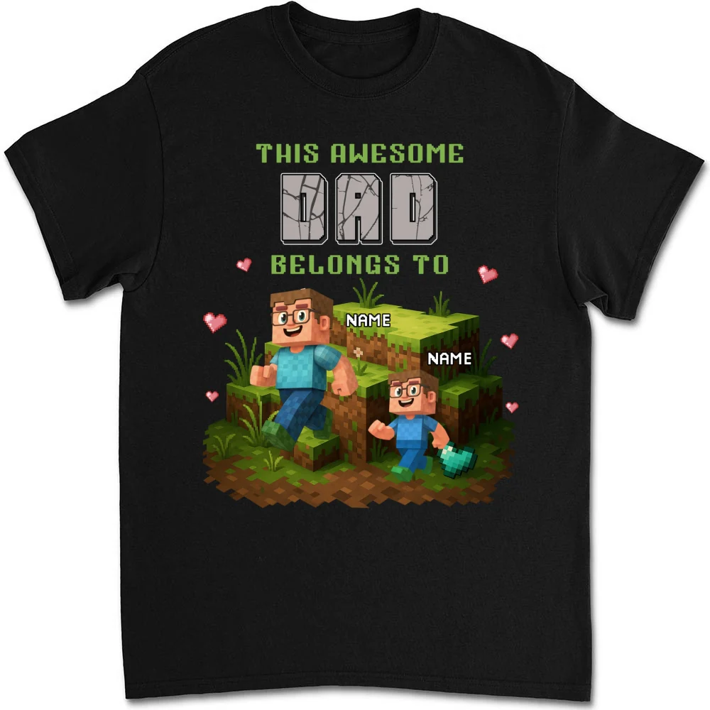 Dad Blocky Quest - Personalized Custom Shirt - Image 6