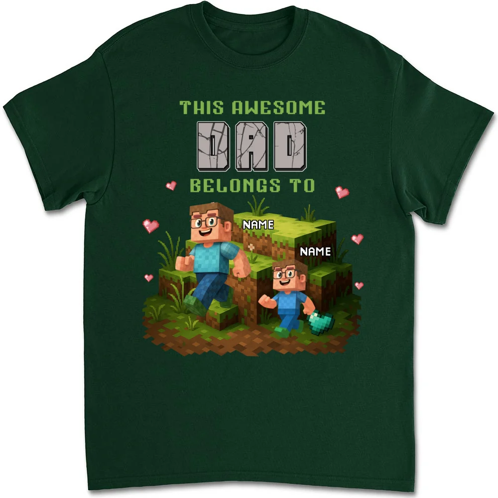 Dad Blocky Quest - Personalized Custom Shirt - Image 8
