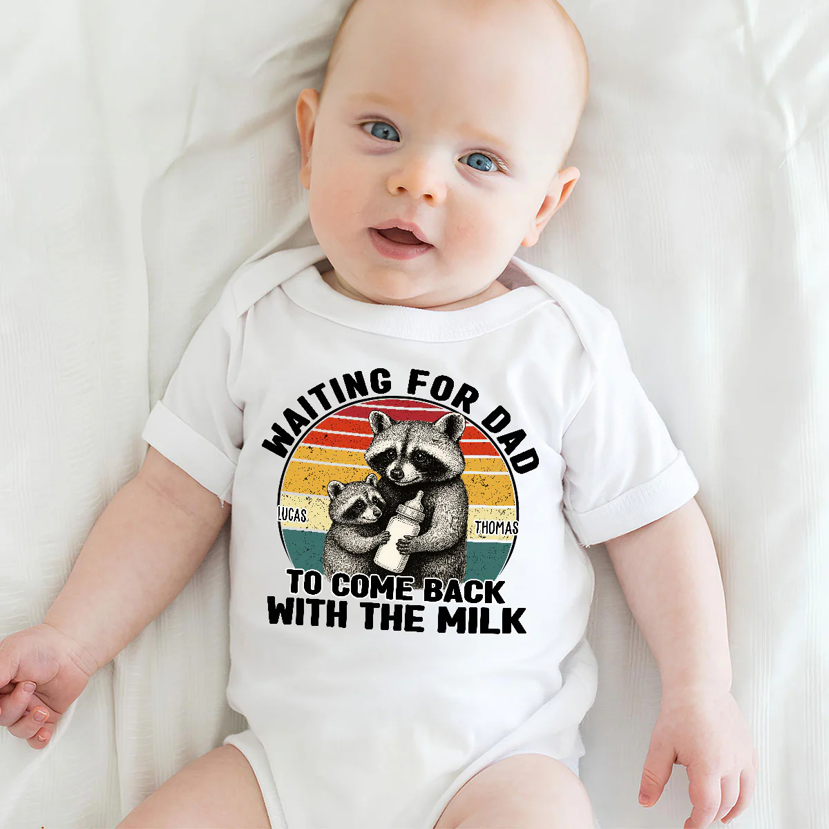 Dad Came Back With The Milk - Personalized Custom T-shirt And Onesie - Image 5