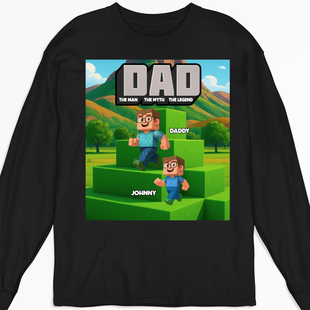 Blocky Dad - Personalized Custom Shirt - Image 10
