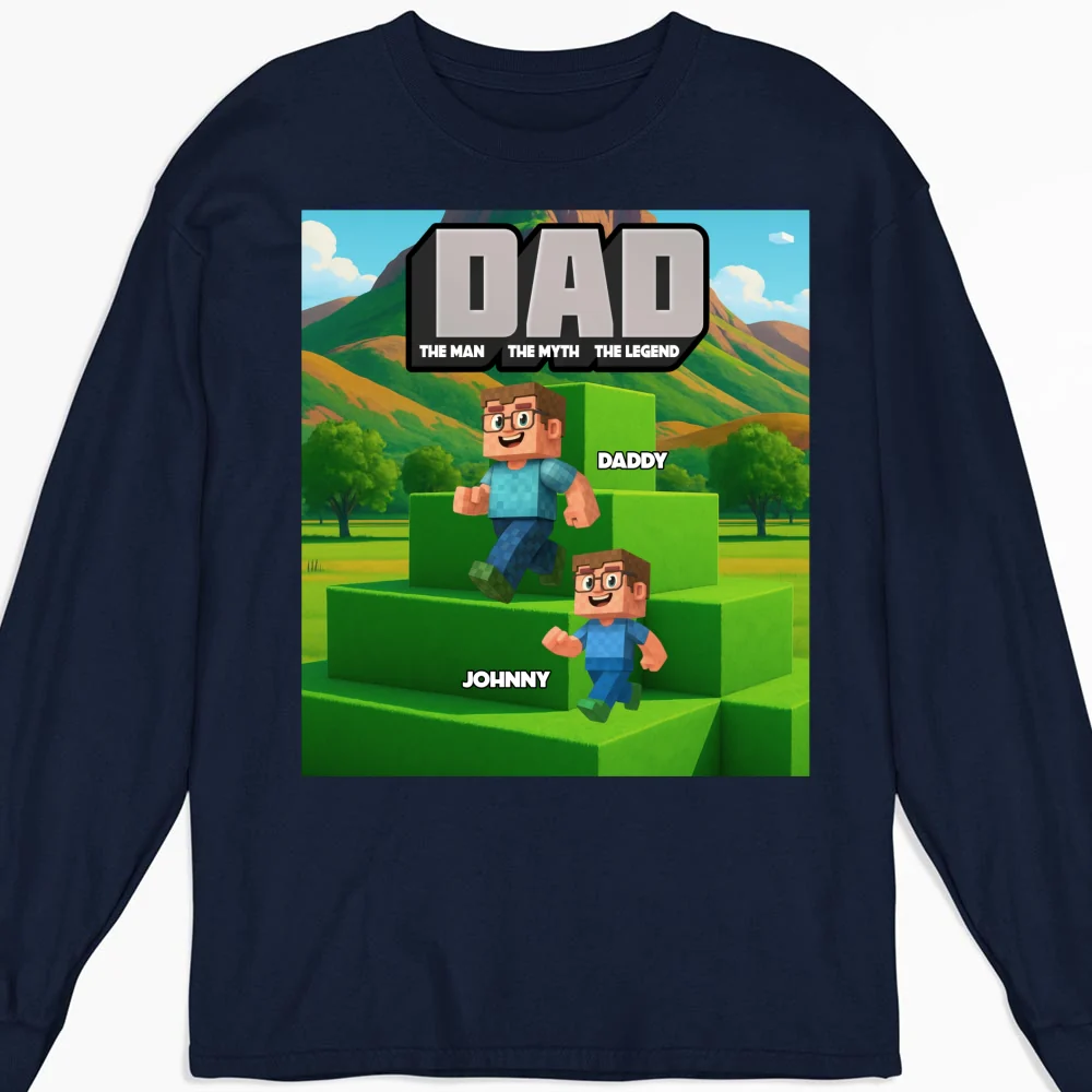 Blocky Dad - Personalized Custom Shirt - Image 12