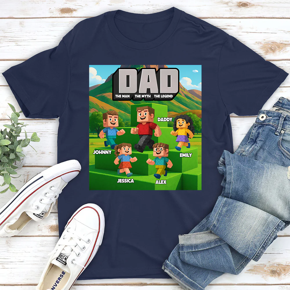 Blocky Dad - Personalized Custom Shirt - Image 2