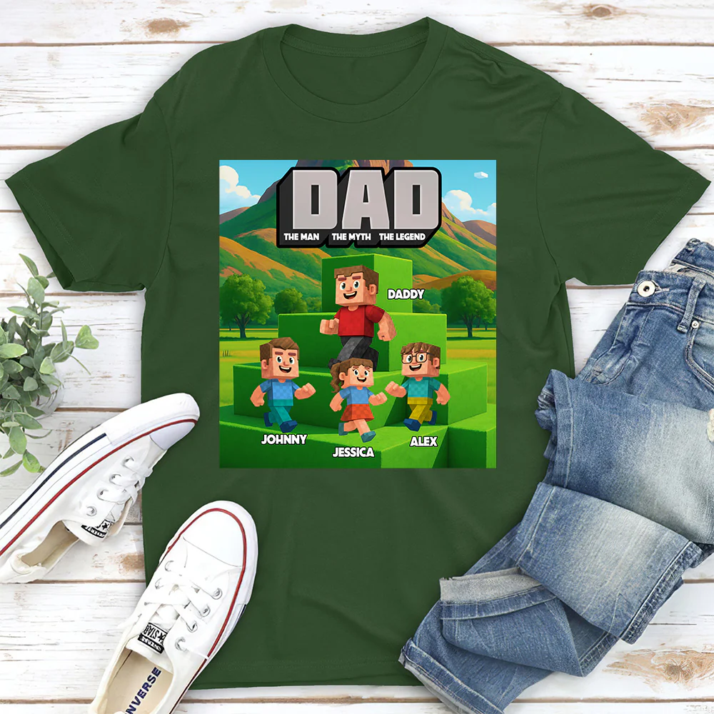 Blocky Dad - Personalized Custom Shirt - Image 3