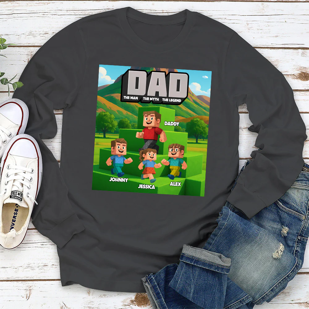 Blocky Dad - Personalized Custom Shirt - Image 4