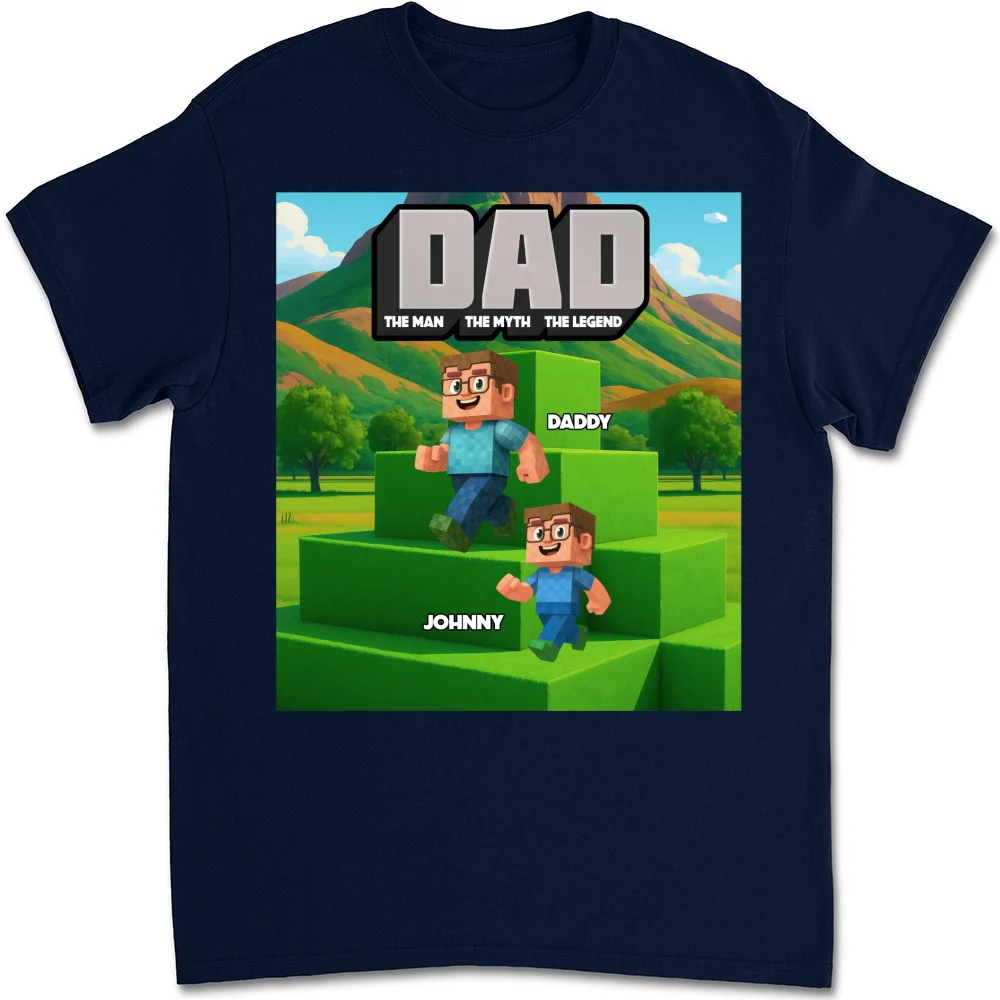 Blocky Dad - Personalized Custom Shirt - Image 9