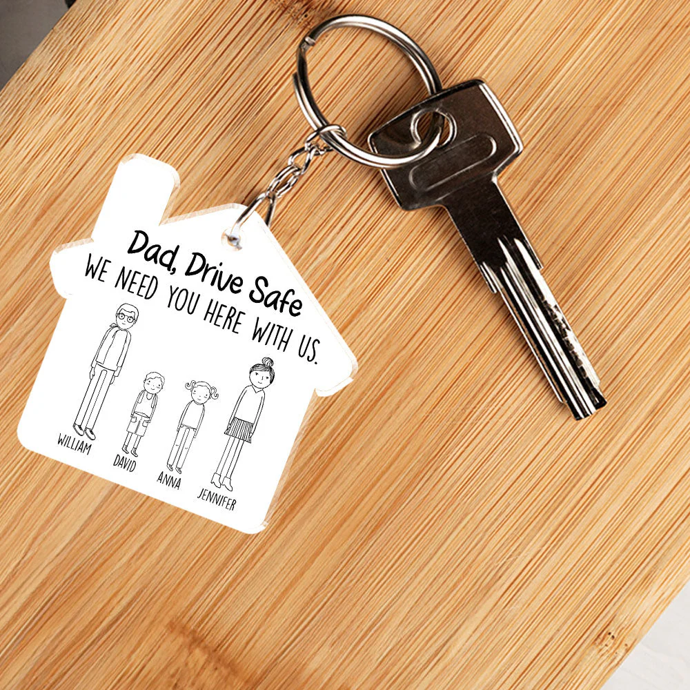 Dad Drive Safe - Personalized Custom Acrylic Keychain - Image 4