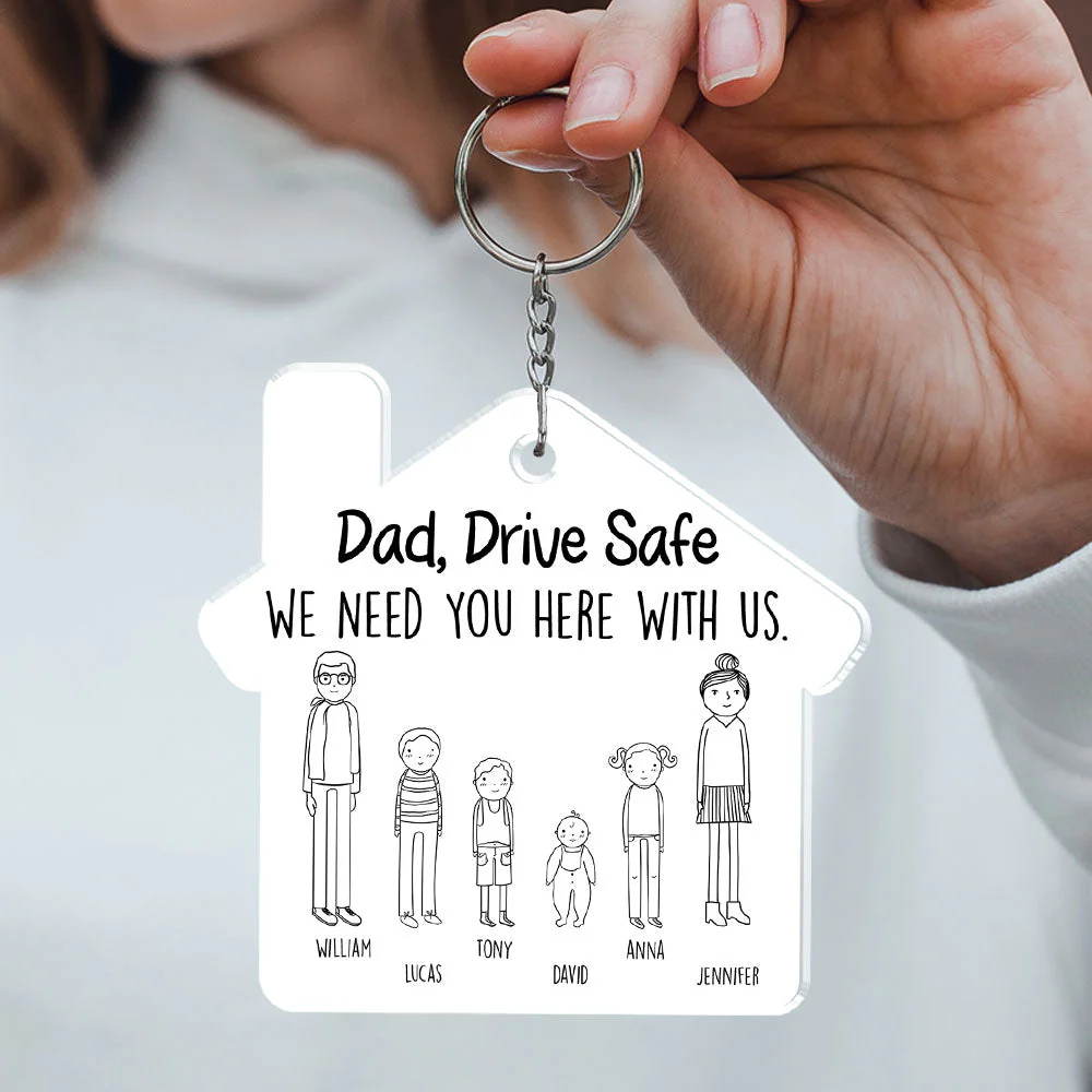 Dad Drive Safe - Personalized Custom Acrylic Keychain - Image 5