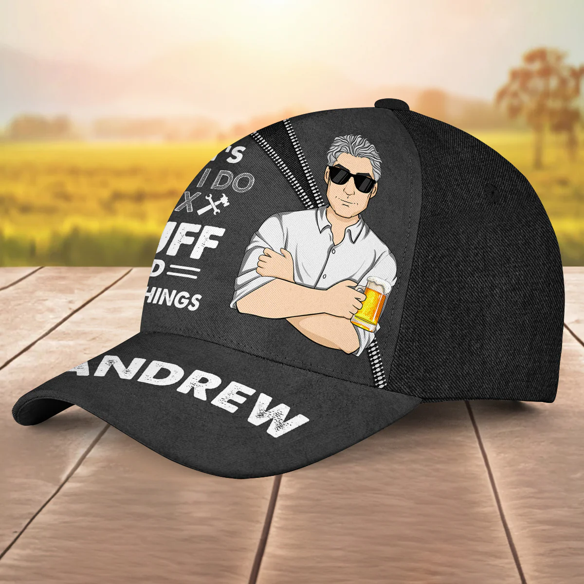 Dad Fix Stuff - Personalized Custom Classic Cap - Image 3