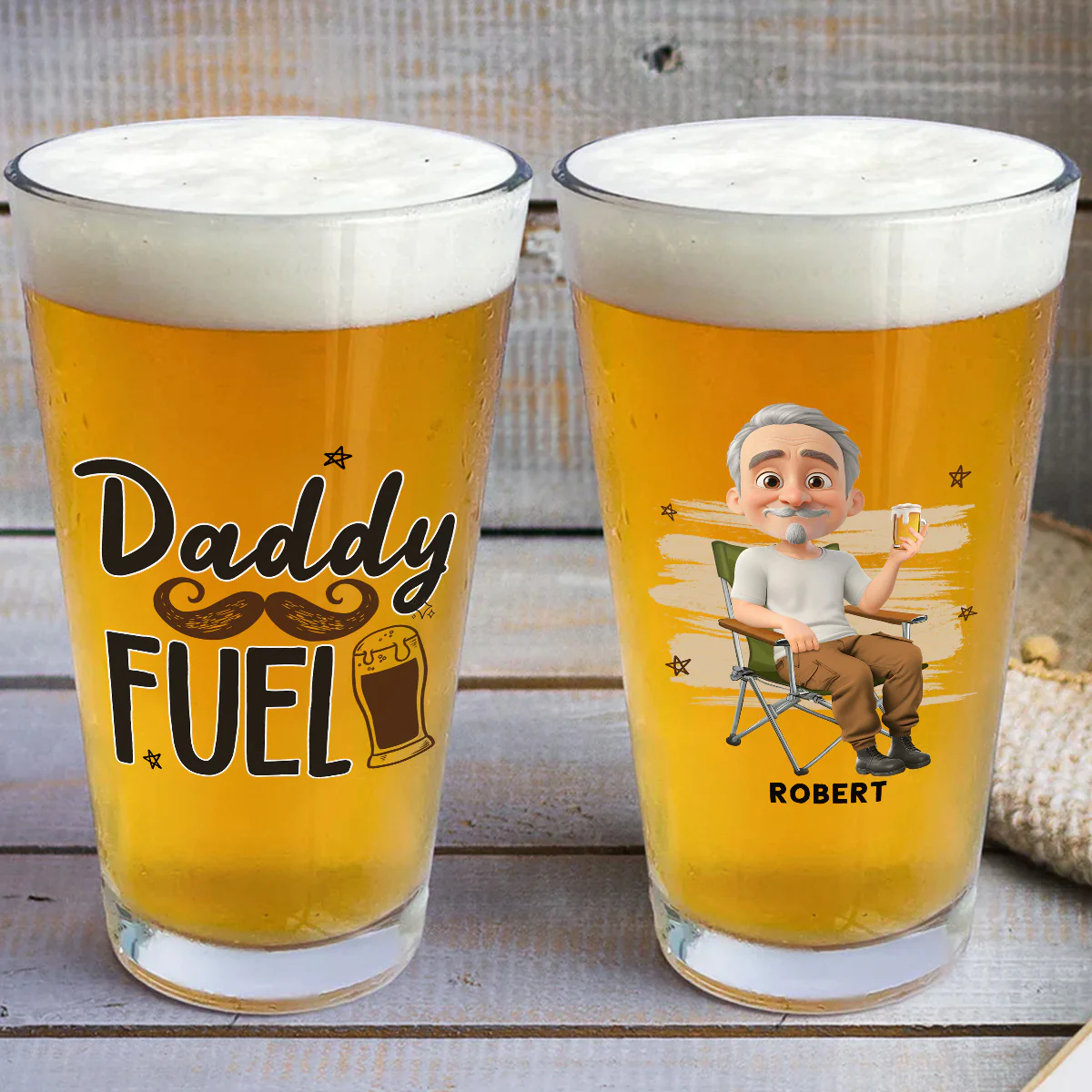 Dad Fuel - Personalized Custom Beer Glass - Image 3