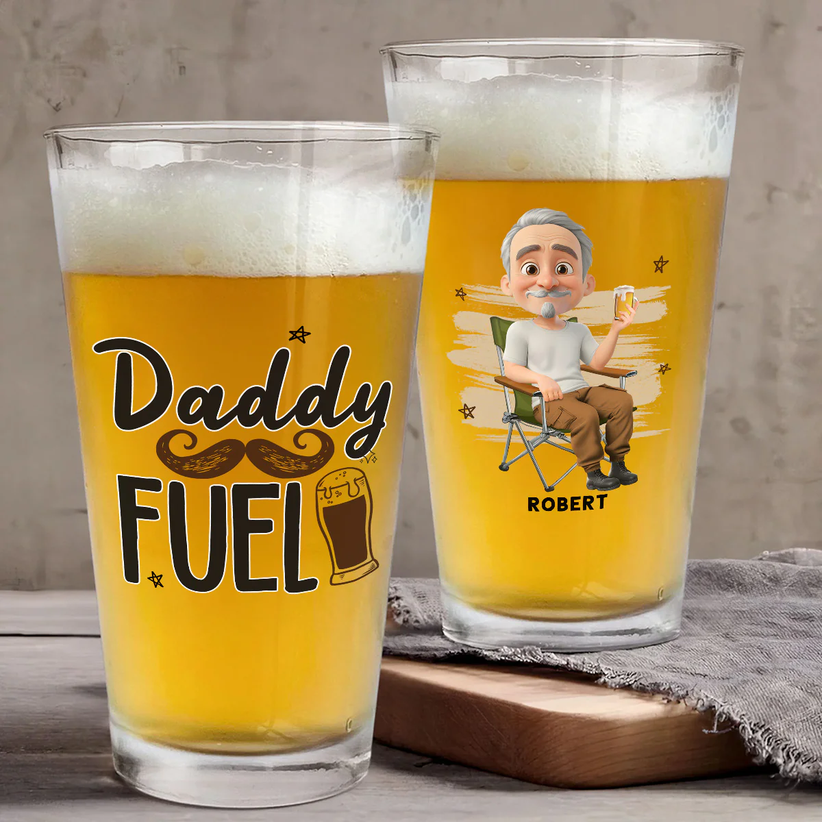 Dad Fuel - Personalized Custom Beer Glass - Image 4