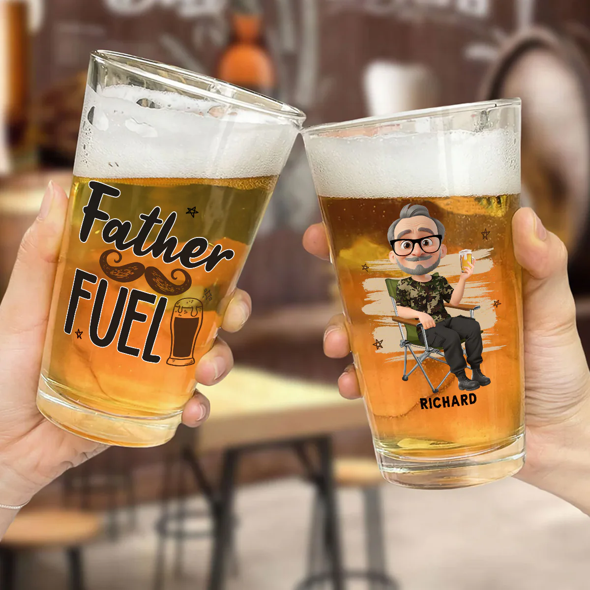 Dad Fuel - Personalized Custom Beer Glass - Image 5