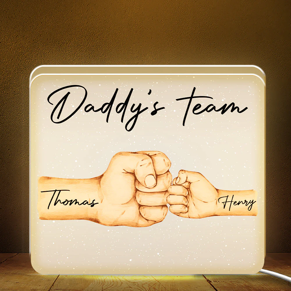 Dad Hand Bumps - Personalized Custom Light Box - Image 2