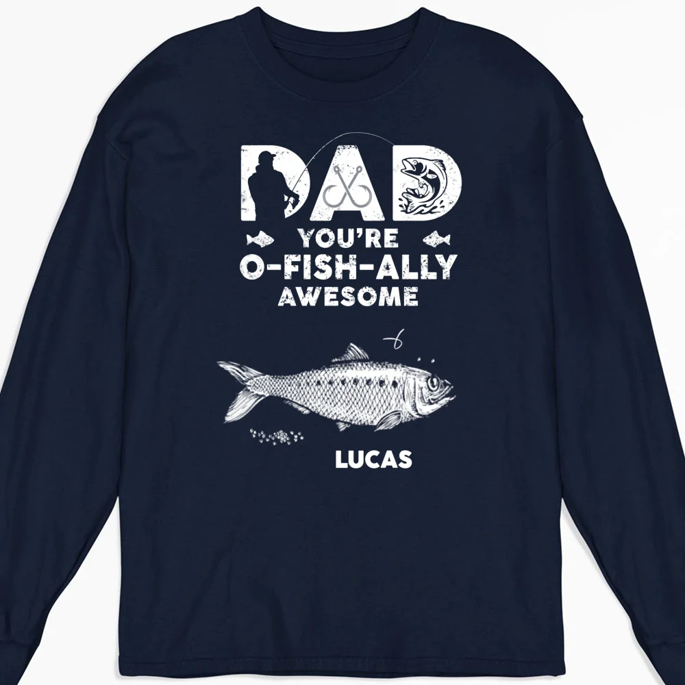 Dad Ofishally Awesome - Personalized Custom Shirt - Image 15