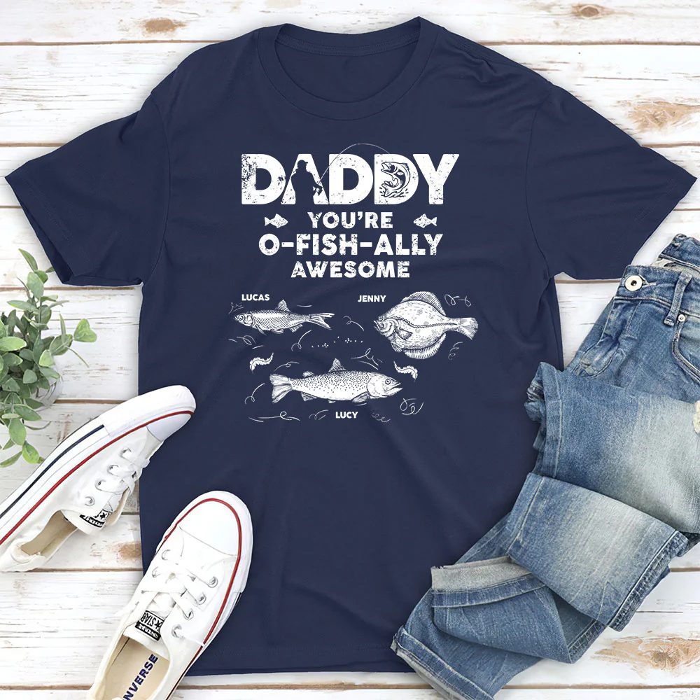 Dad Ofishally Awesome - Personalized Custom Shirt - Image 5