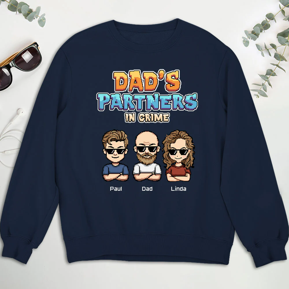 Dad Partners In Crime - Personalized Custom Shirt - Image 10