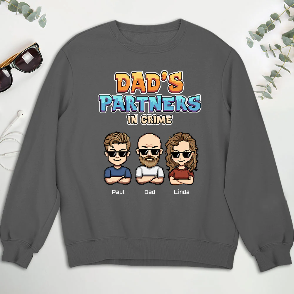 Dad Partners In Crime - Personalized Custom Shirt - Image 11