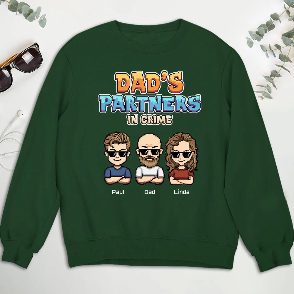 Dad Partners In Crime - Personalized Custom Shirt - Image 12