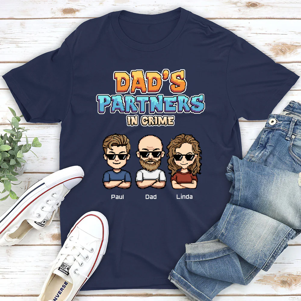 Dad Partners In Crime - Personalized Custom Shirt - Image 2