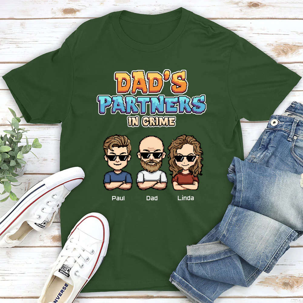 Dad Partners In Crime - Personalized Custom Shirt - Image 4