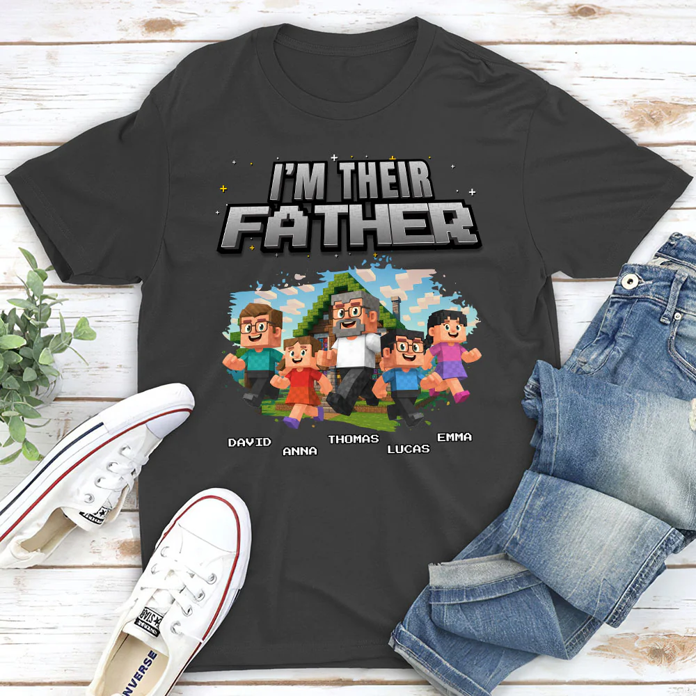 Dad Power Pixel - Personalized Custom Shirt - Image 4