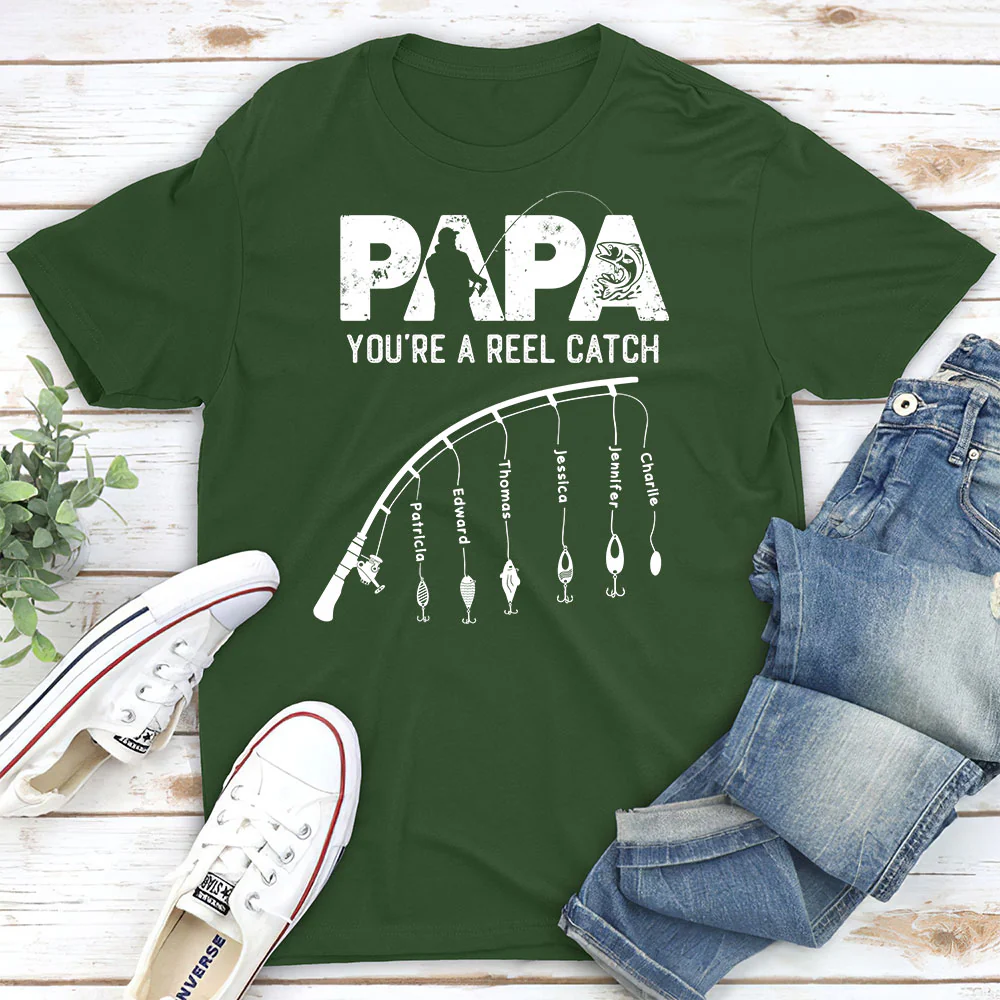 Dad Reel Catch - Personalized Custom Shirt - Image 2