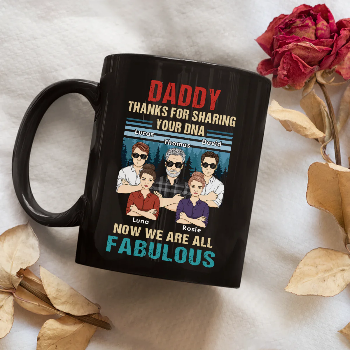 Dad Thanks For Sharing Your DNA Now We Are Both Fabulous - Personalized Custom Coffee Mug - Image 3