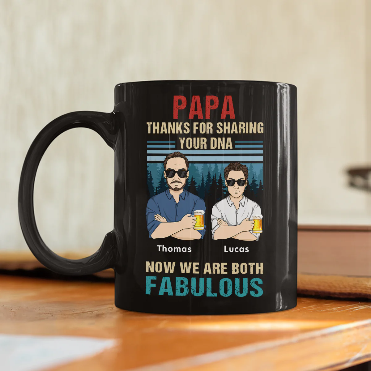 Dad Thanks For Sharing Your DNA Now We Are Both Fabulous - Personalized Custom Coffee Mug - Image 4