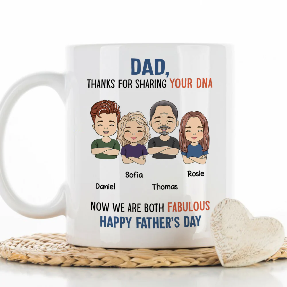 Dad, Thanks For Sharing Your DNA - Personalized Custom Coffee Mug - Image 2