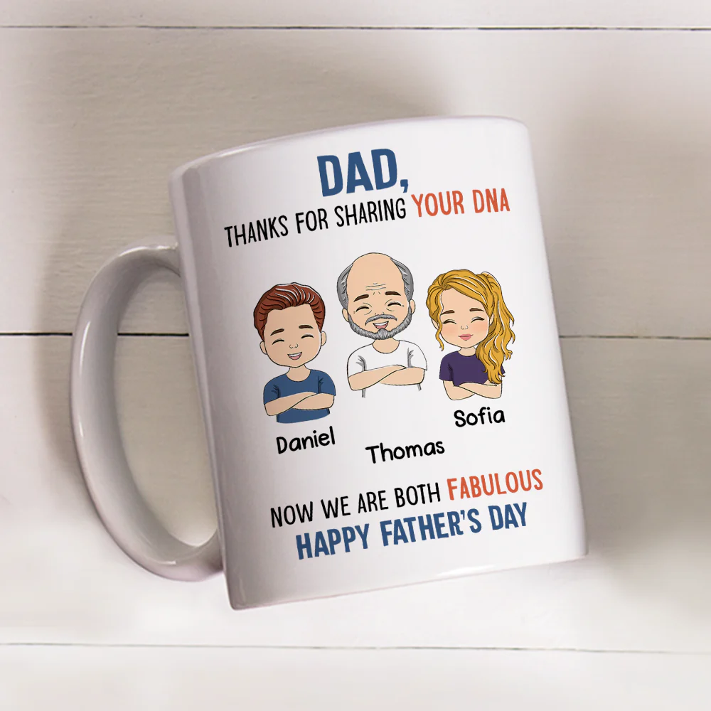 Dad, Thanks For Sharing Your DNA - Personalized Custom Coffee Mug - Image 3