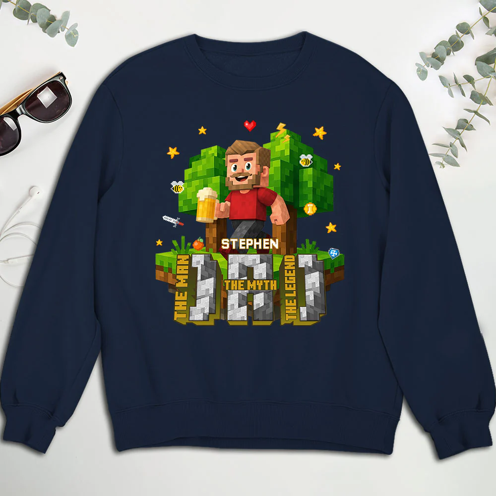 Dad The Amazing Pixel - Personalized Custom Shirt - Image 4