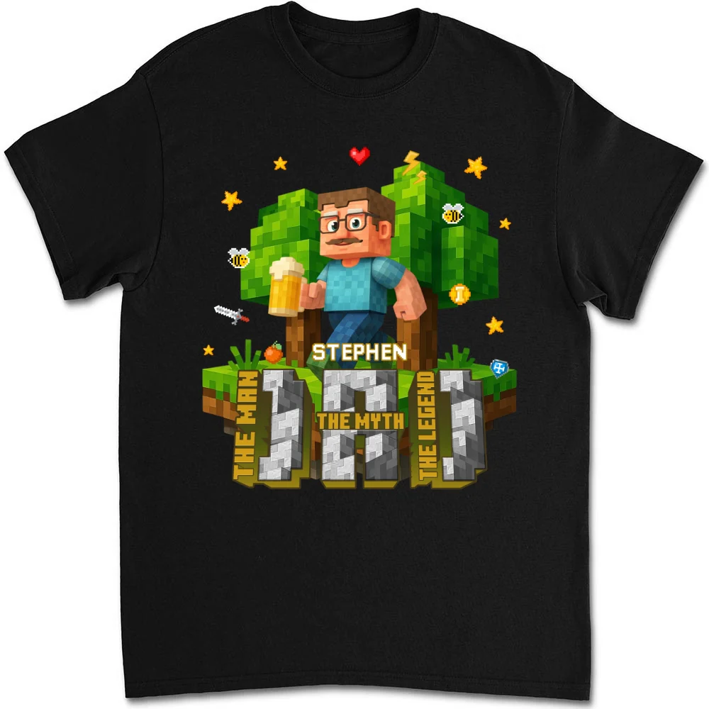Dad The Amazing Pixel - Personalized Custom Shirt - Image 5