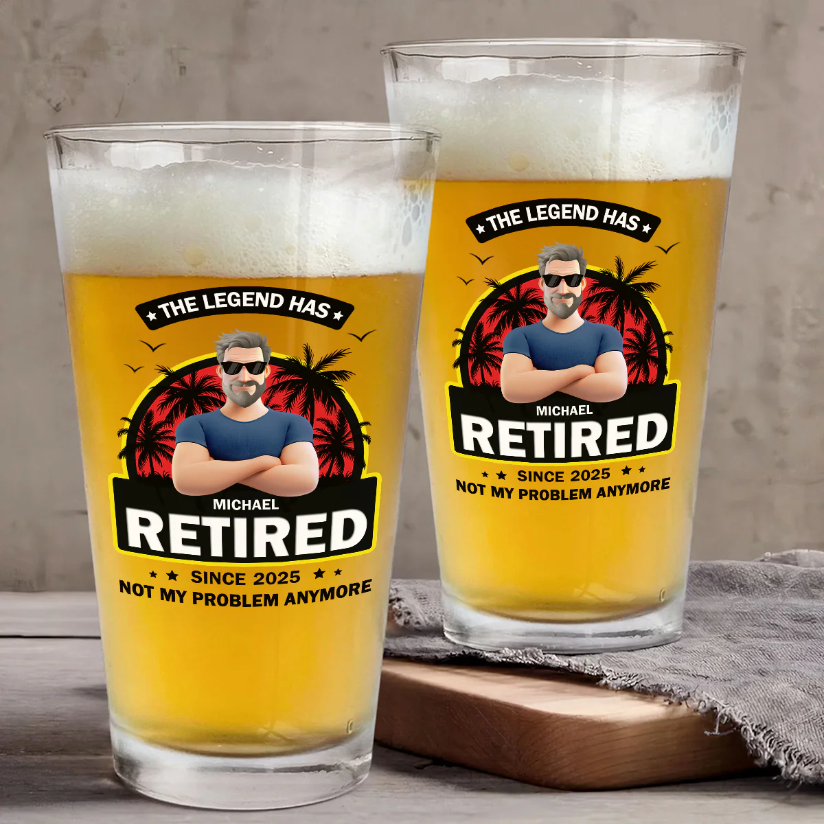 Dad The Legend - Personalized Custom Beer Glass - Image 3