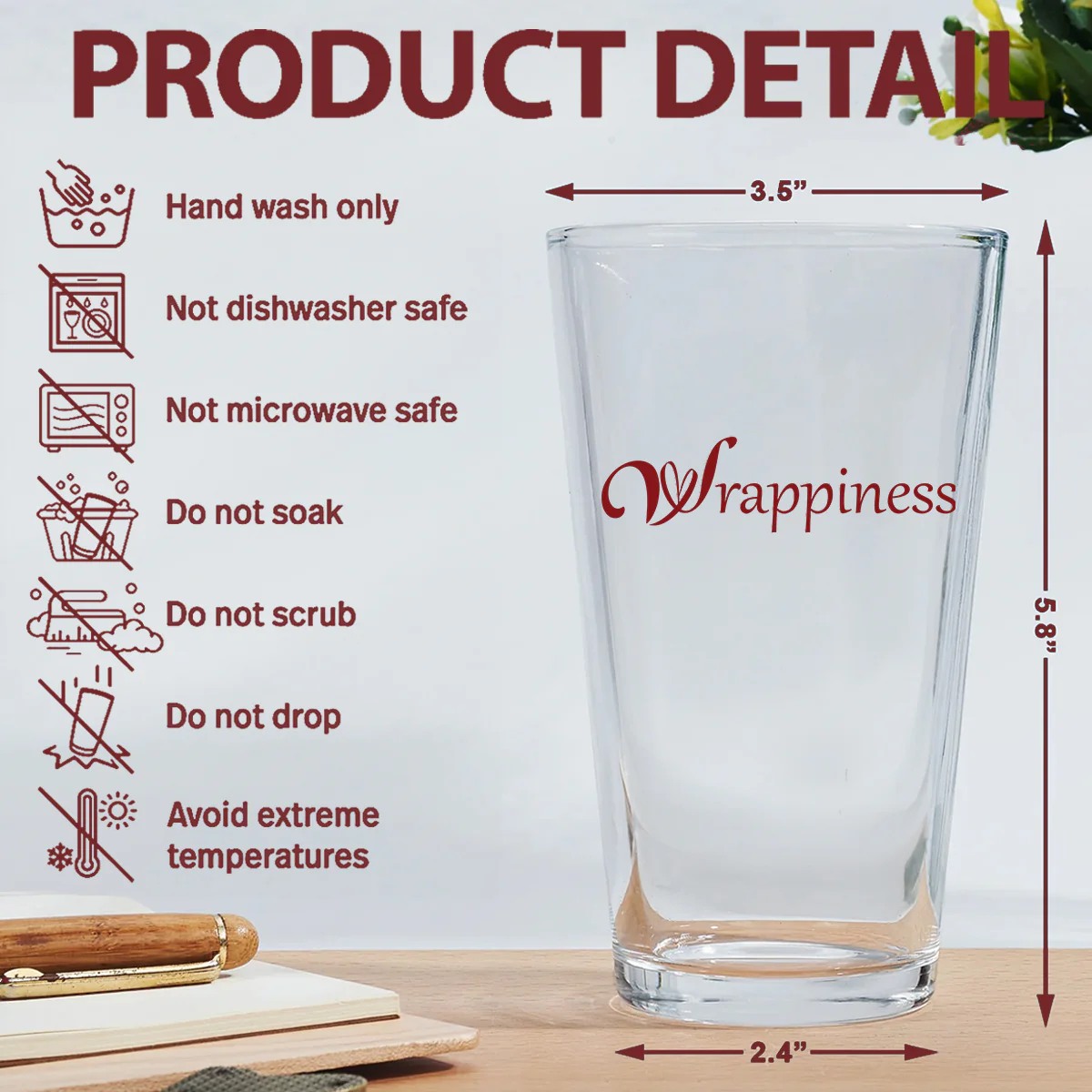 Dad The Legend - Personalized Custom Beer Glass - Image 4