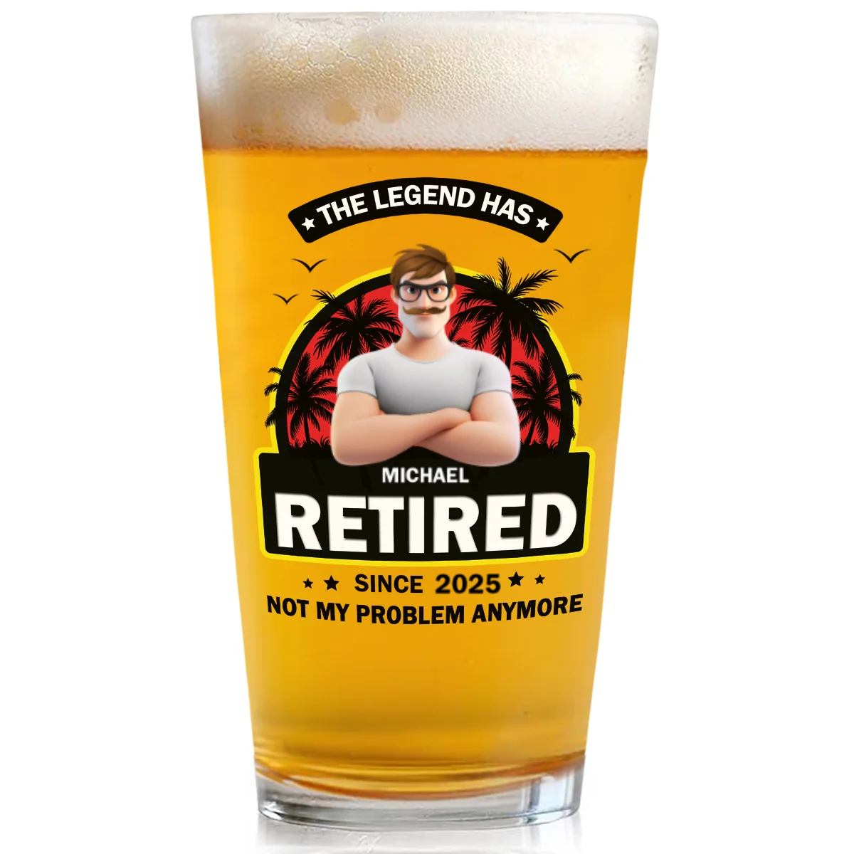 Dad The Legend - Personalized Custom Beer Glass - Image 7