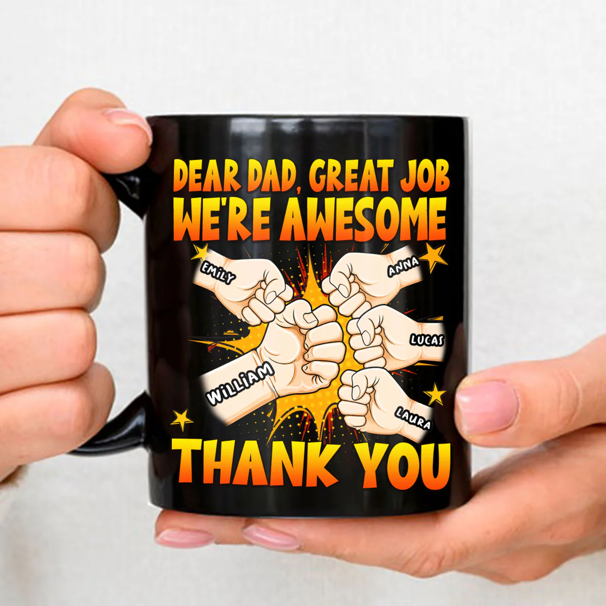 Dad We Are Awesome Thank You - Personalized Custom Coffee Mug - Image 3