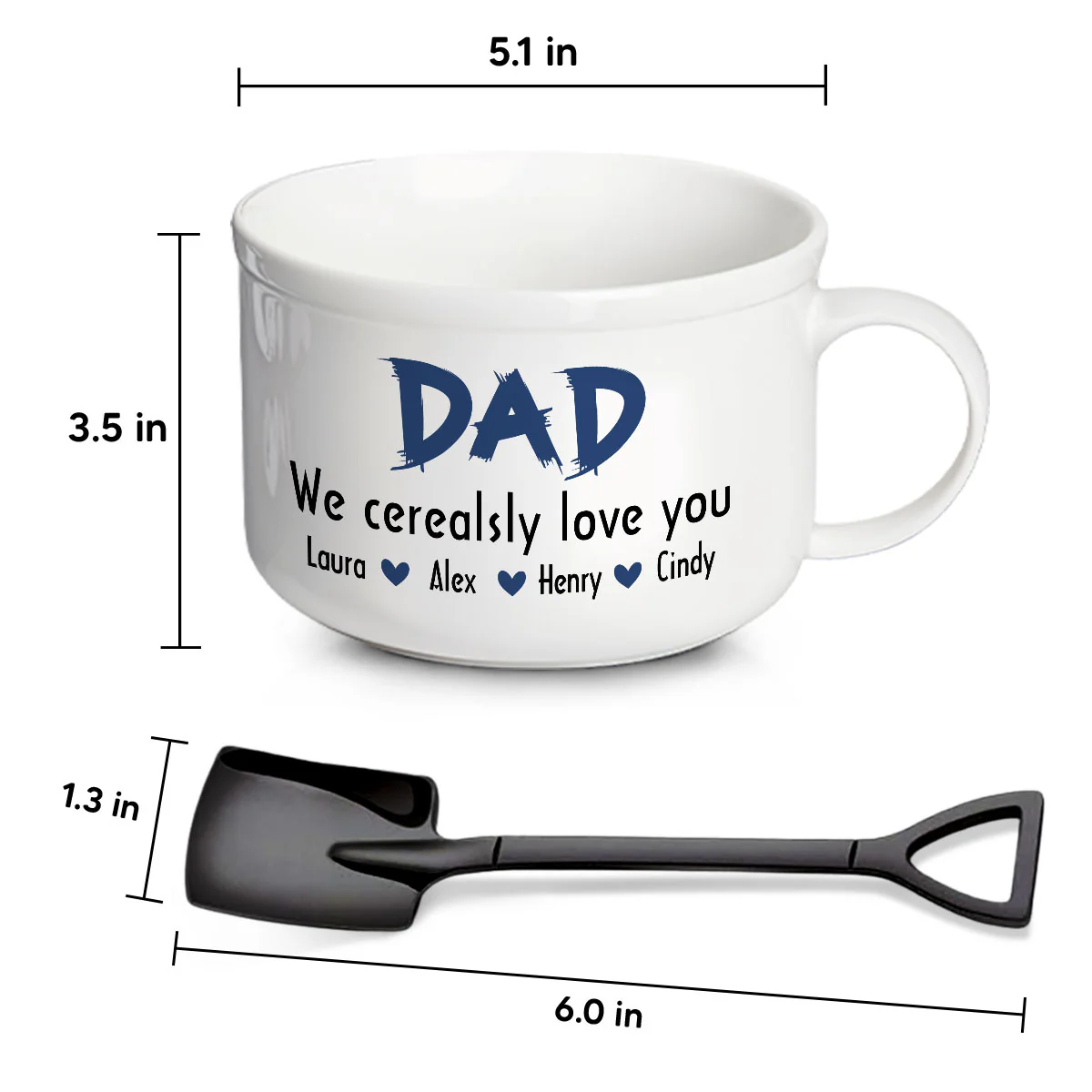 Dad We Cerealsly Love You - Personalized Custom Ceramic Bowl - Image 5